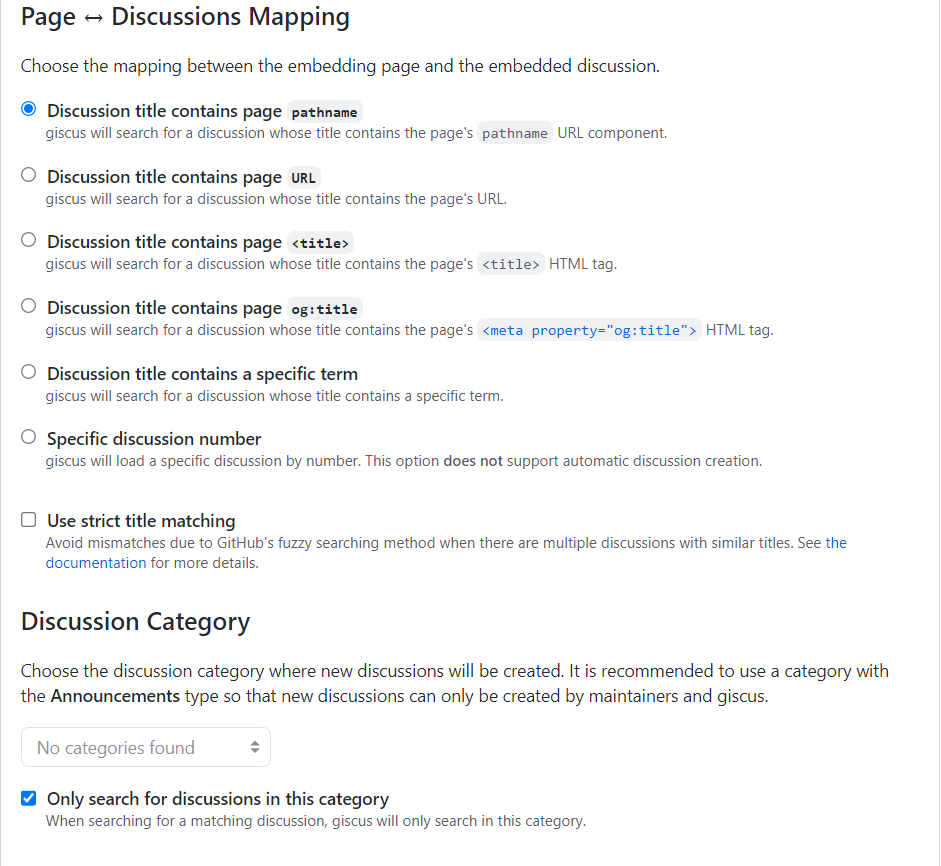 Discussion Mapping and Discussion Category